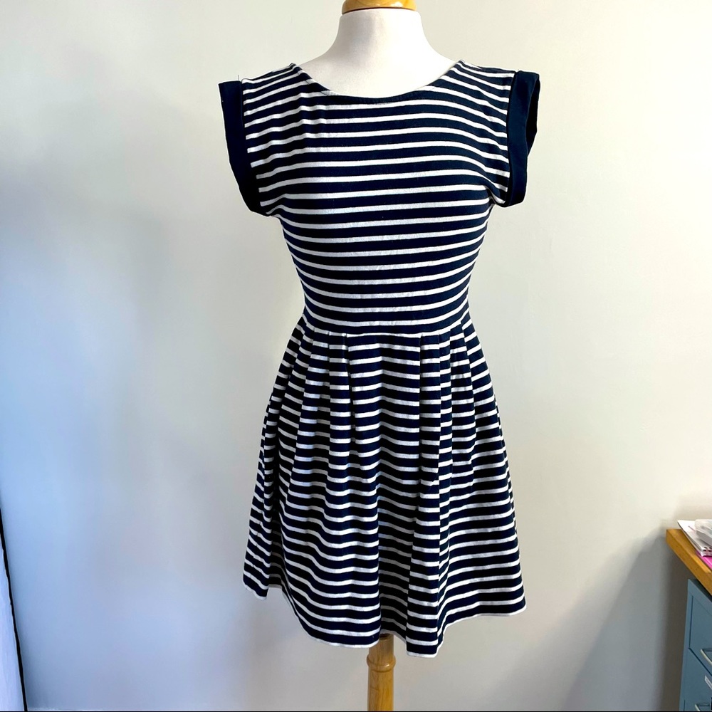 French Connection Navy Striped Dress